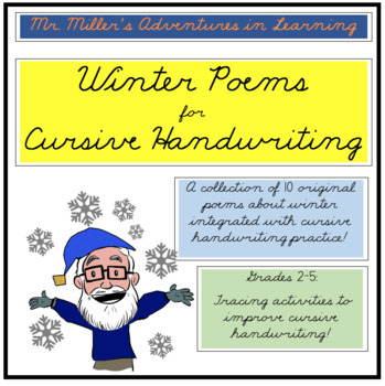 Preview of Winter Poems for Cursive Handwriting EASEL!