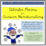 Winter Poems for Cursive Handwriting EASEL!