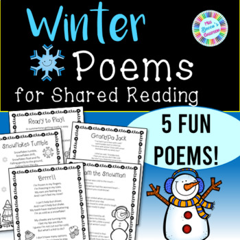 Winter Poems for Shared Reading - for kindergarten, 1st grade, or 2nd ...
