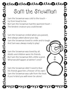 Winter Poems for Shared Reading - for kindergarten, 1st grade, or 2nd ...