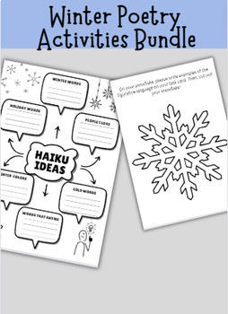 Winter Poetry Activity Bundle by Miss English Lit | TPT