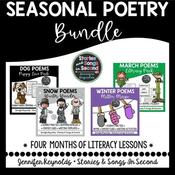 Preview of Seasonal Poetry BUNDLE - Reading, Rhyming, Context Clue, and Writing Activities