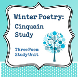 Winter Poetry: Cinquain Poem Study Unit - Distance Learning