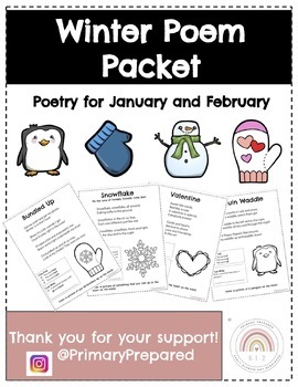Preview of Winter Poetry Packet- NO PREP 8 Poems for January/February