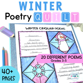 Preview of Winter Writing Poetry Activities Winter Poem Templates for Acrostic Haiku