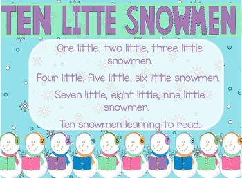 Preview of Winter Poetry, "Ten Little Snowmen" Flipchart for ActivInspire