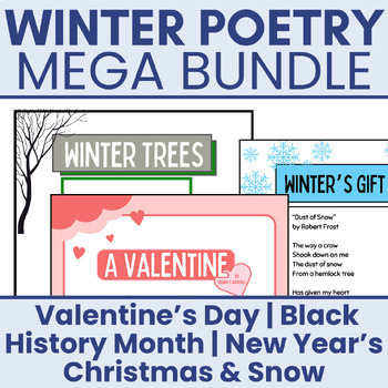 Preview of Winter Poetry Writing Activities Mega Bundle Unit: Valentine's/Black History/ELA