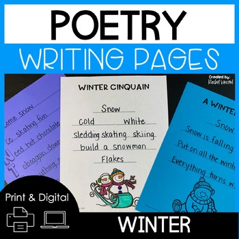 Preview of Winter Poetry Writing Templates - Poetry Paper - Winter Poetry Activities 