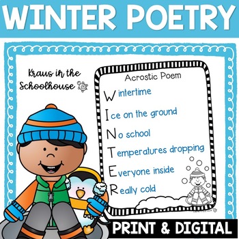 Preview of Winter Poetry Writing Unit | Easel Activity Distance Learning