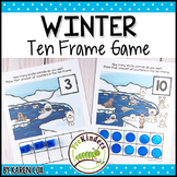 Winter Polar Animals Ten Frame Game | Pre-K + K Math
