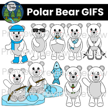 Winter Polar Bear GIFS - Animated Clipart by Pinecrest Grove Designs