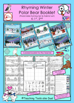 Preview of Winter Polar Bear Rhyming Booklet  K, 1, 2nd  (Simple text English version)