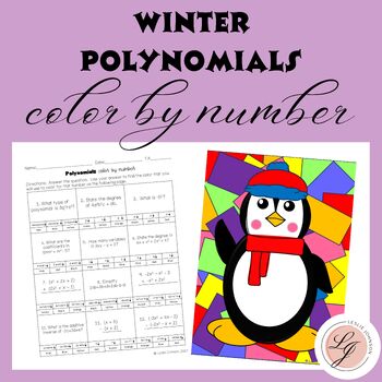 Preview of Winter Polynomial Color By Number