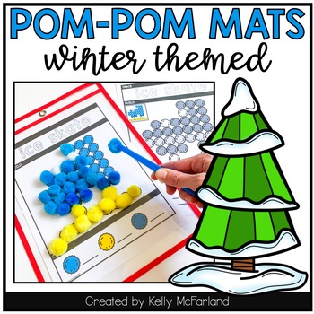 Fine Motor Mats for Christmas  Pom Poms by Life Over C's and ITeachToo