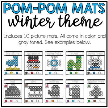 Fine Motor Mats for Christmas  Pom Poms by Life Over C's and ITeachToo