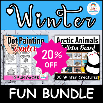 Preview of Winter Posters BUNDLE | Dot Painting | Dot Marker | Arctic PACK