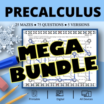 Preview of Winter: PreCalculus BUNDLE Maze Activity