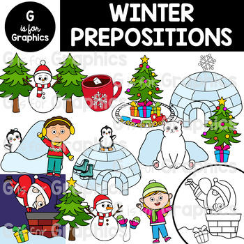 Preview of Winter Prepositions Clipart