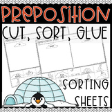 Winter Prepositions Sort Worksheets Sorting Positional Words 