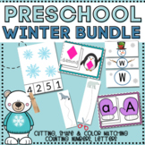 Winter Preschool Bundle - Cutting, Letters, Counting, Matching