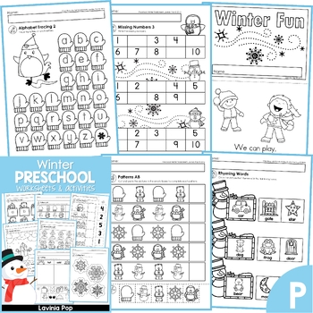 winter preschool no prep worksheets activities by lavinia pop tpt