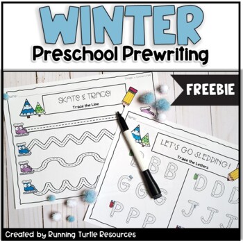 Preview of Winter Writing Tracing Activities Preschool Writing FREE