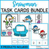 Winter Preschool Task Cards - Snowman Bundle