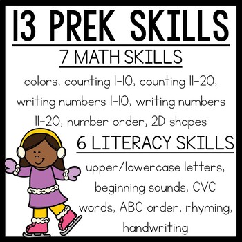 Winter Preschool Worksheets Packet | January Pre-K Printables | TPT