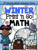 Winter Print 'N Go! 2nd Grade Math (NO PREP) Common Core Aligned