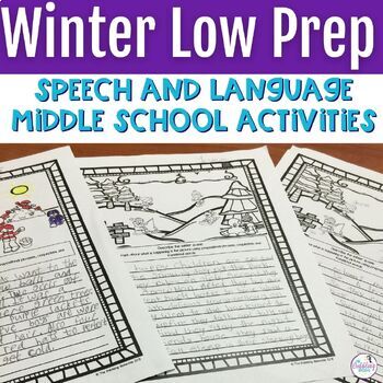 Preview of Winter Speech & Language Print N' Go for Middle School