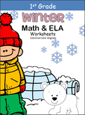 Winter Math And ELA Printables - 1st Grade