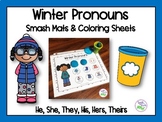 Winter Pronoun Smash Mats & Coloring Sheets