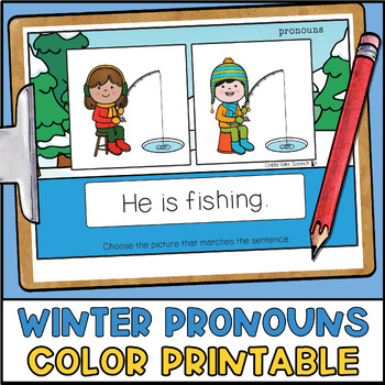 Preview of Winter Pronouns Color Printable | Grammar