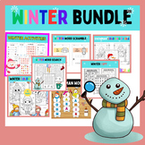 Winter Puzzle Activities Bundle - coloring ,Word Searches 