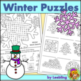 Winter Puzzle Activities - Winter Crossword, Winter Word S