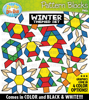 Preview of Winter Puzzle Pattern Blocks Clipart {Zip-A-Dee-Doo-Dah Designs}