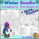 Winter Puzzles Bundle – Winter Crosswords, Winter Word Sea