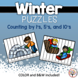 Winter Puzzles:  Counting by 1's, 5's, 10's