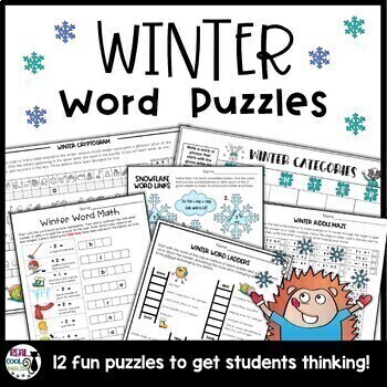 Preview of Winter Fun Packet - Word Puzzles for January - Welcome Back from Winter Break