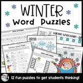 Winter Fun Packet - Word Puzzles for January - Welcome Bac