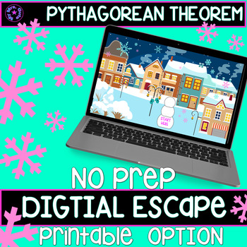 Preview of Winter Pythagorean Theorem Digital Escape Room