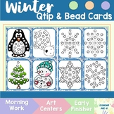 Winter Qtip Painting and Bead Cards