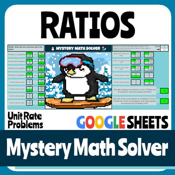 Preview of Winter - Ratios - Digital Math Activity - Pixel Art