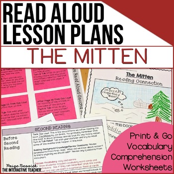 Preview of The Mitten Activities, Winter Read Aloud Lesson Plans, Retelling Printables