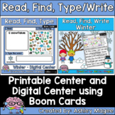 Winter Read, Find, Write/Type Center - Printable and Digit