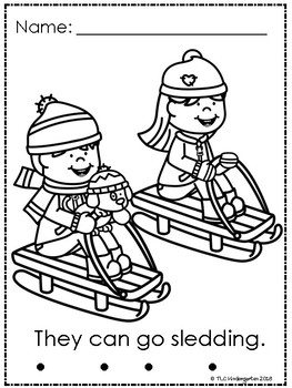 Winter Coloring Pages by TLC Kindergarten | Teachers Pay Teachers