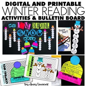 Preview of Winter Bulletin Board for Reading: Central Idea, Summary - Snowman Craft