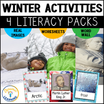 Preview of Winter Reading Comprehension Books Phonics Worksheets and Word Walls