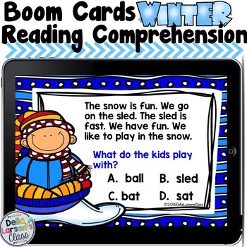 Preview of Winter Reading Comprehension Boom Cards