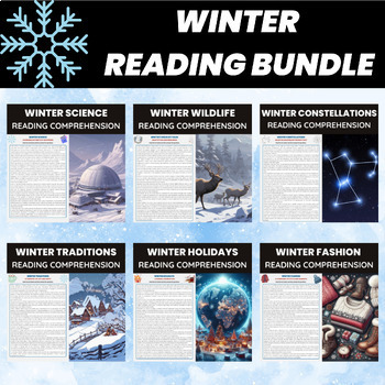 Preview of Winter Reading Comprehension Bundle | Winter Science and Winter Sports